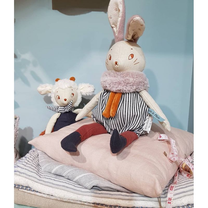 Moulin Roty, Suur jänes Plume Kaisukad ja kaltsunukud - HellyK - Kvaliteetsed lasteriided, villariided, barefoot jalatsid