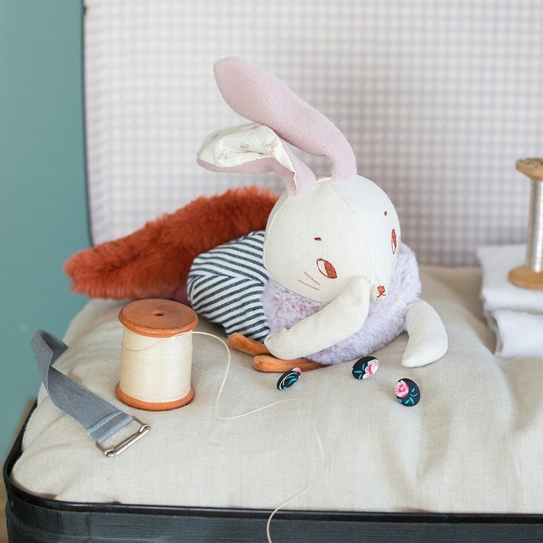 Moulin Roty, Suur jänes Plume Kaisukad ja kaltsunukud - HellyK - Kvaliteetsed lasteriided, villariided, barefoot jalatsid
