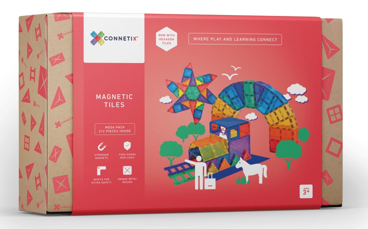 Connetix 212tk Mega Pack CONNETIX magnetklotsid - HellyK - Kvaliteetsed lasteriided, villariided, barefoot jalatsid