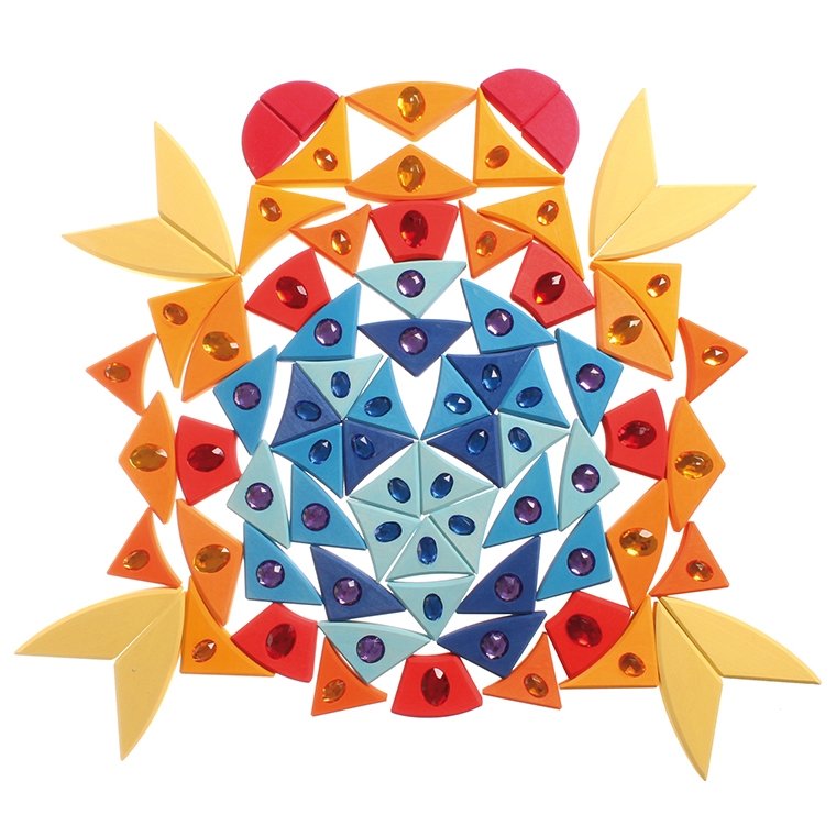 Grimm´s suur ehituskomplekt “Sparkling Mandala Sun” Grimm's puidust mänguasjad - HellyK - Kvaliteetsed lasteriided, villariided, barefoot jalatsid