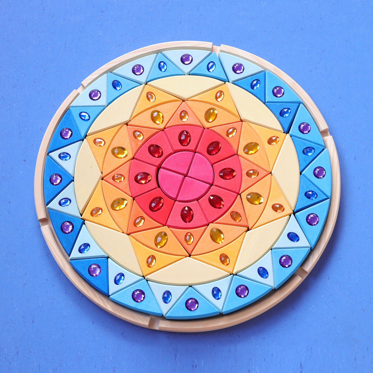 Grimm´s suur ehituskomplekt “Sparkling Mandala Sun” Grimm's puidust mänguasjad - HellyK - Kvaliteetsed lasteriided, villariided, barefoot jalatsid