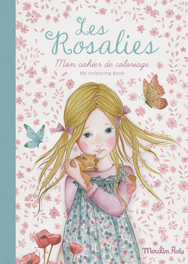 Moulin Roty Les Rosalies värviraamat Mänguasjad - HellyK - Kvaliteetsed lasteriided, villariided, barefoot jalatsid