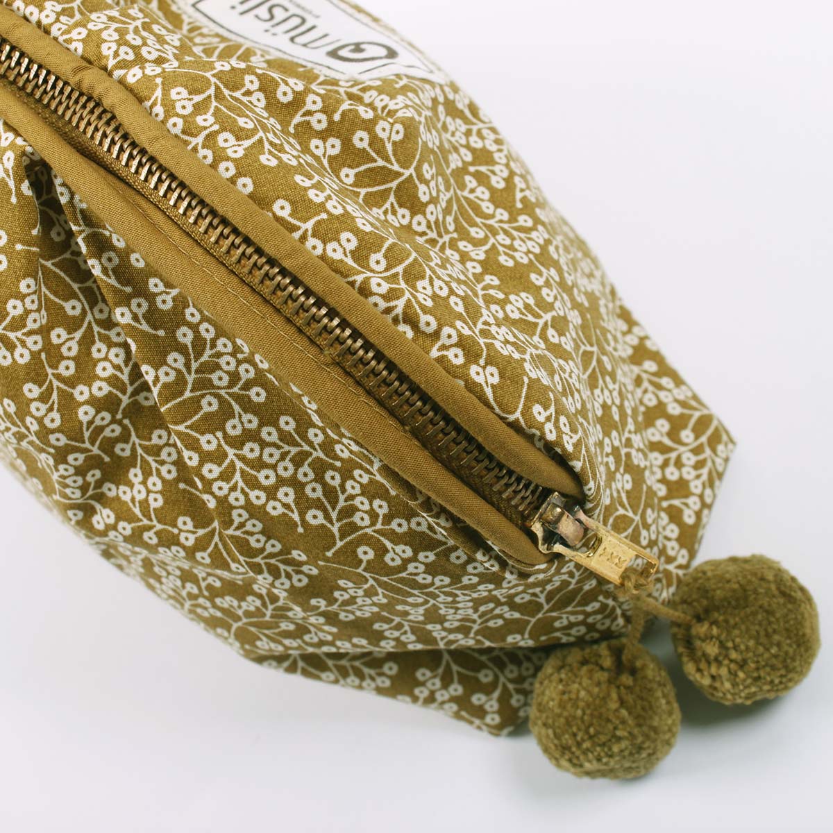 Väike kott, Petit Fleur Green Cotton - HellyK - Kvaliteetsed lasteriided, villariided, barefoot jalatsid