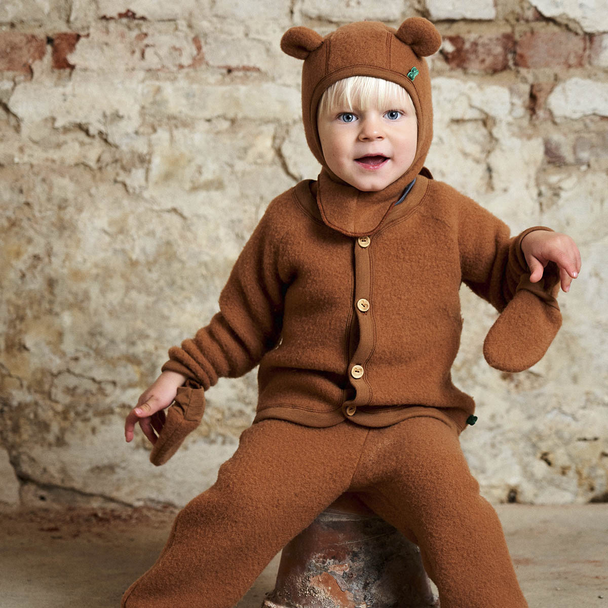 Fred´s World Wool fleece jacket baby, Almond Green Cotton - HellyK - Kvaliteetsed lasteriided, villariided, barefoot jalatsid