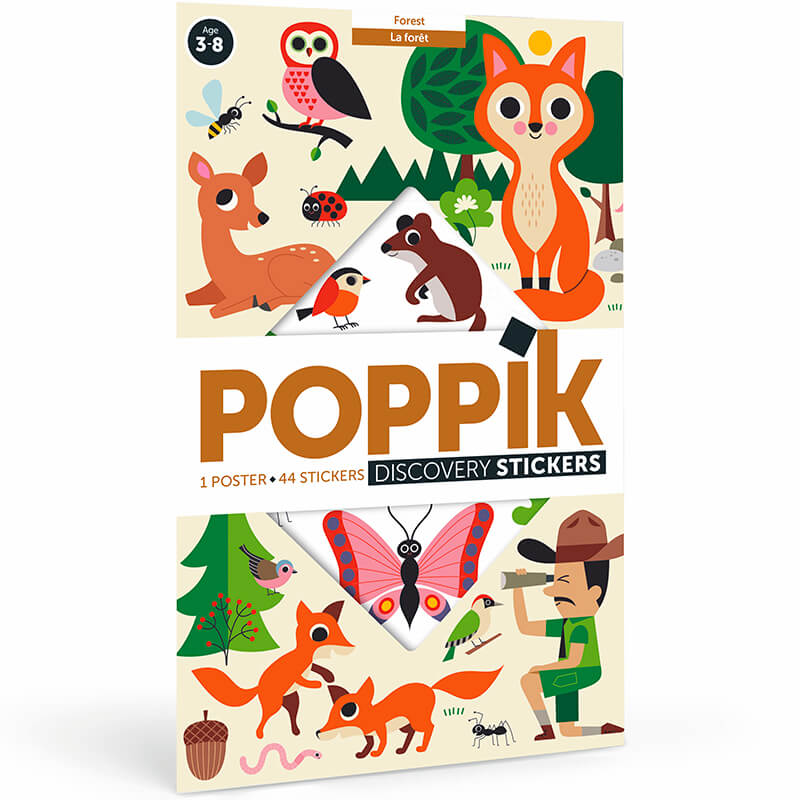 Poppik poster ja kleepsud Discovery “Metsas” Mänguasjad - HellyK - Kvaliteetsed lasteriided, villariided, barefoot jalatsid