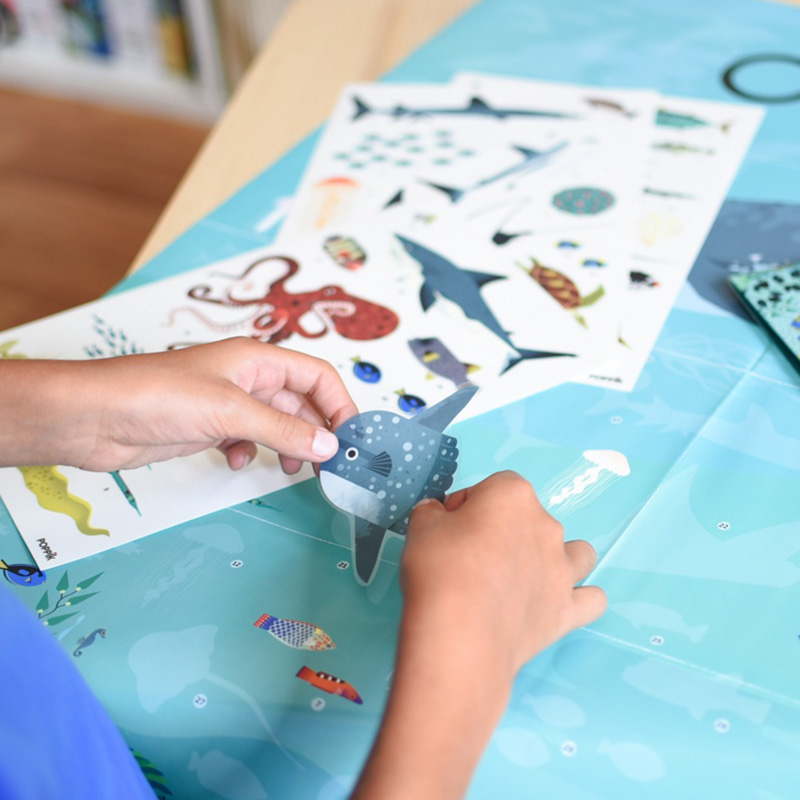 Poppik poster ja kleepsud Discovery “Ookean” Mänguasjad - HellyK - Kvaliteetsed lasteriided, villariided, barefoot jalatsid