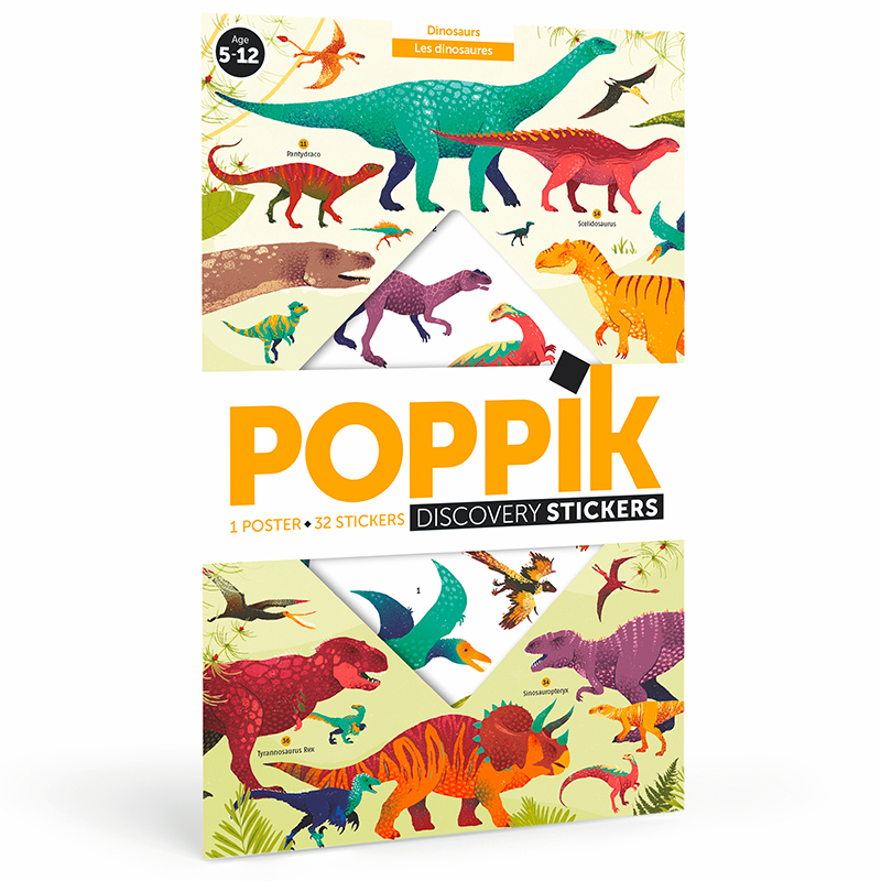 Poppik poster ja kleepsud Discovery “Dinosaurused” Mänguasjad - HellyK - Kvaliteetsed lasteriided, villariided, barefoot jalatsid