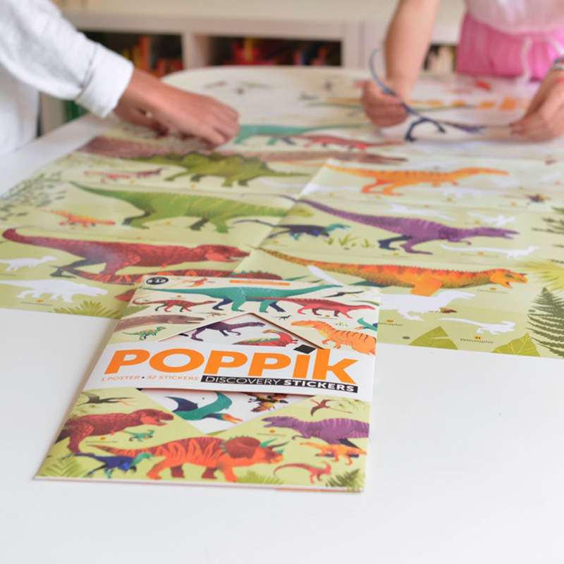 Poppik poster ja kleepsud Discovery “Dinosaurused” Mänguasjad - HellyK - Kvaliteetsed lasteriided, villariided, barefoot jalatsid