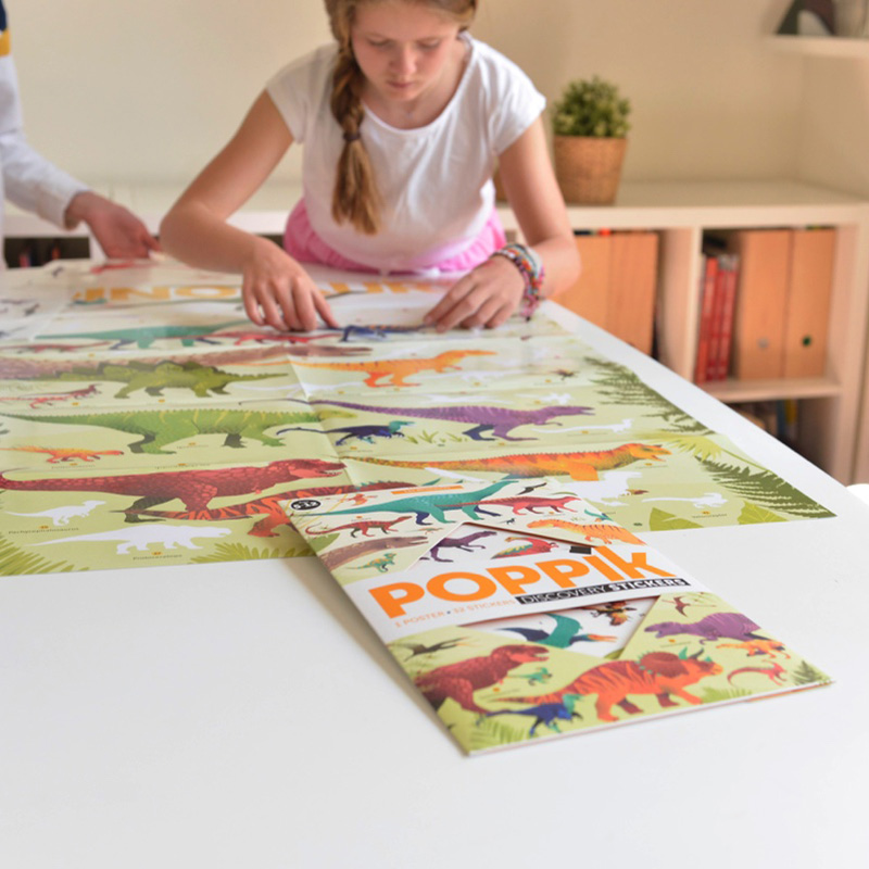 Poppik poster ja kleepsud Discovery “Dinosaurused” Mänguasjad - HellyK - Kvaliteetsed lasteriided, villariided, barefoot jalatsid
