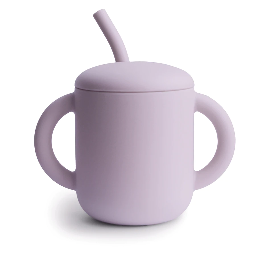 Mushie Harjutustass kõrrega- Soft Lilac Kodumaailm - HellyK - Kvaliteetsed lasteriided, villariided, barefoot jalatsid