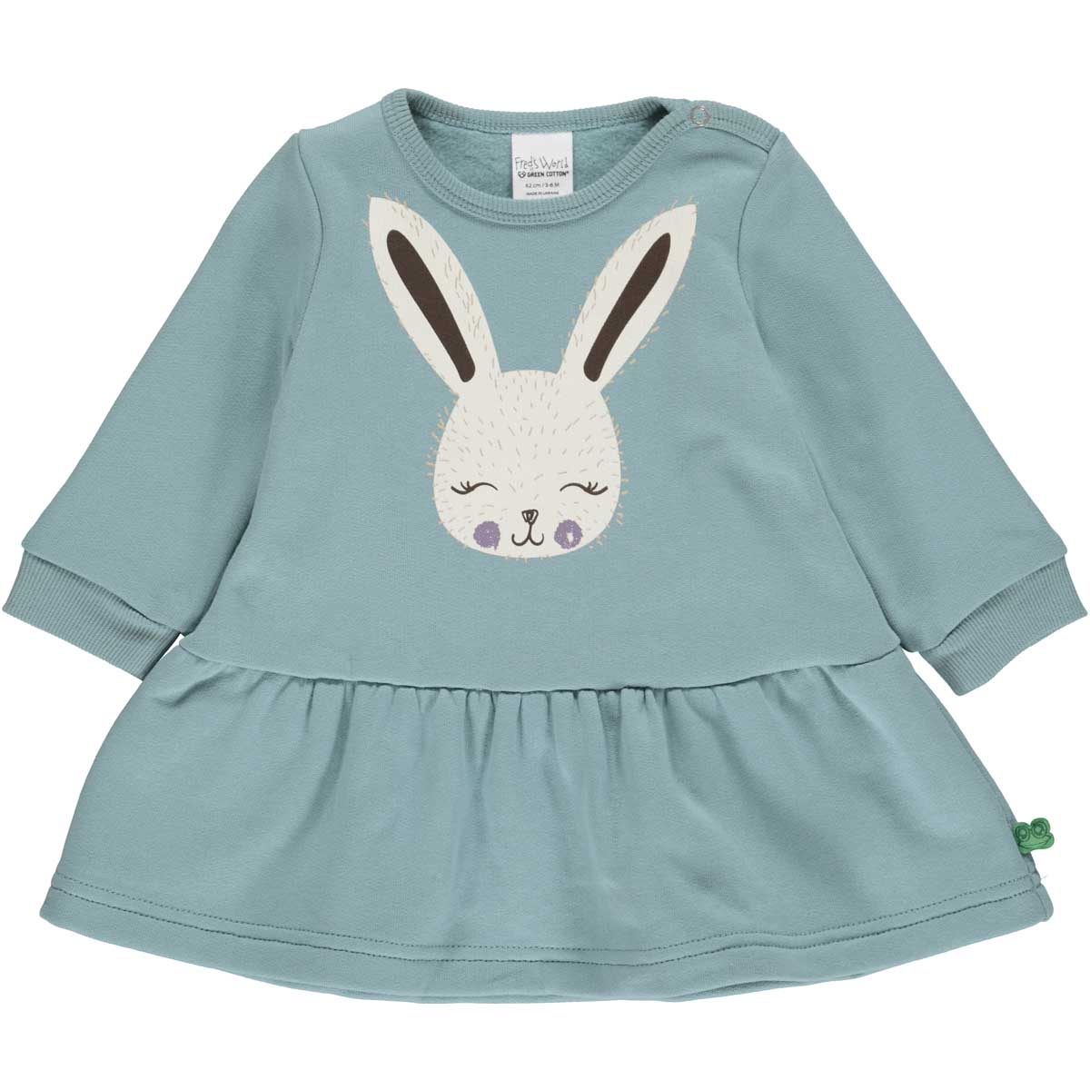Fred’s World Rabbit l/s dress, Orchid Green Cotton - HellyK - Kvaliteetsed lasteriided, villariided, barefoot jalatsid
