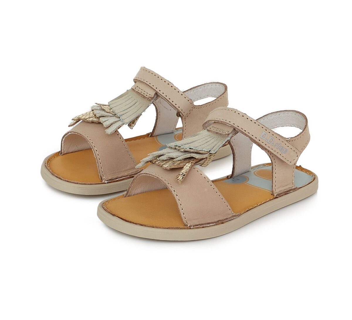 D.D.Step nahast lahtised sandaalid, Cream D.D.Step nahast lahtised sandaalid, Cream D.D.Step - HellyK - Kvaliteetsed lasteriided, villariided, barefoot jalatsid