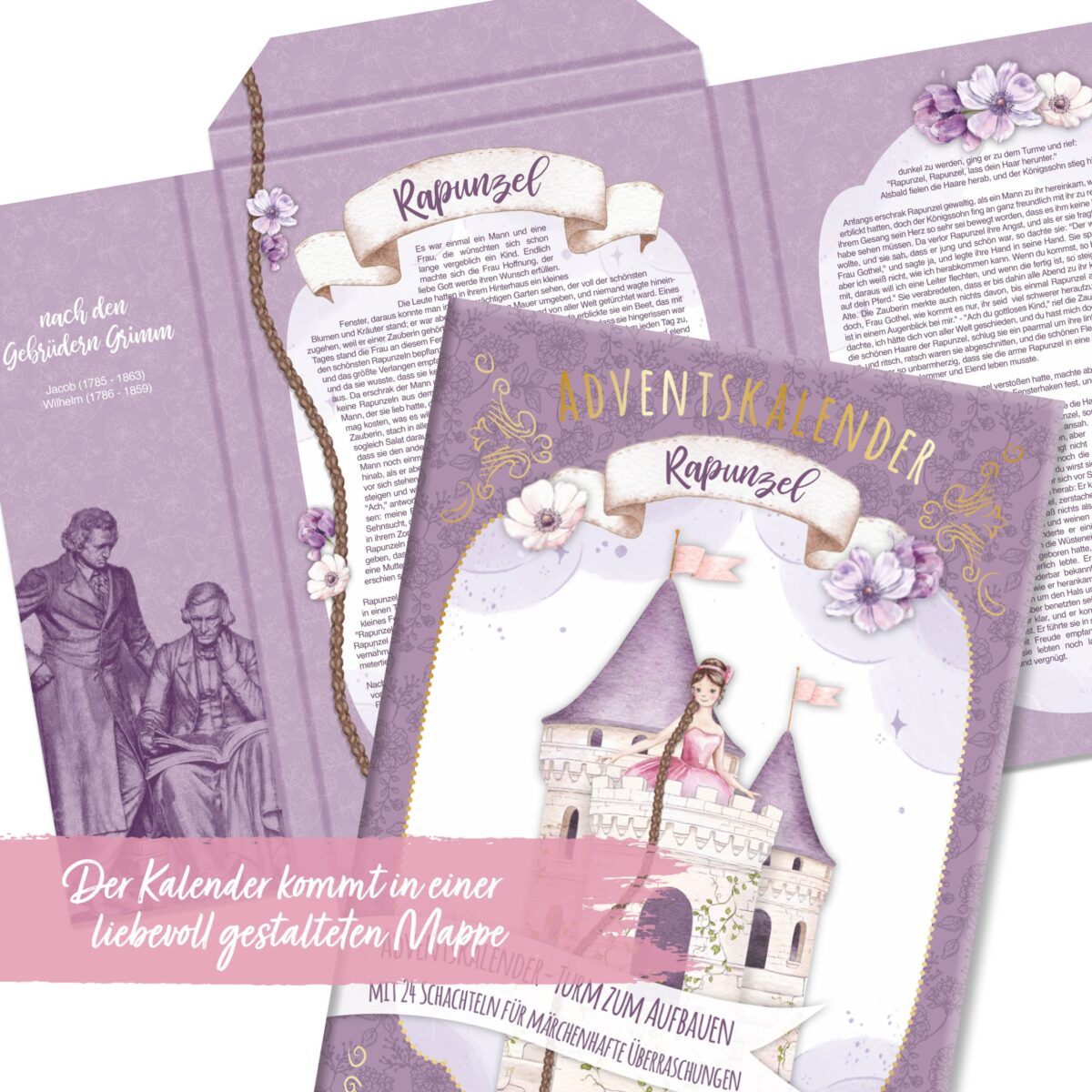 Papierdrachen korduvkasutatav Advendikalender käsitöökomplekt- Rapuntsli torn Kodumaailm - HellyK - Kvaliteetsed lasteriided, villariided, barefoot jalatsid