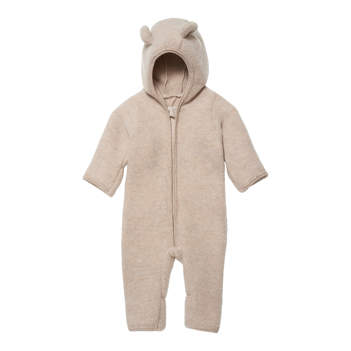 HUTTEliHUT Pram Suit Ears, Dusty Rose Paksud villased kombed - HellyK - Kvaliteetsed lasteriided, villariided, barefoot jalatsid