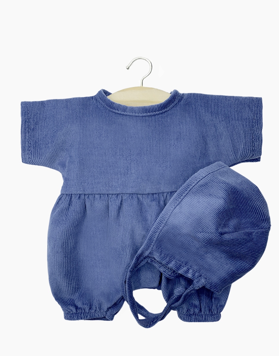 Minikane® Babies Noa velvetist romper ja beebimüts, Chectnut Mänguasjad - HellyK - Kvaliteetsed lasteriided, villariided, barefoot jalatsid